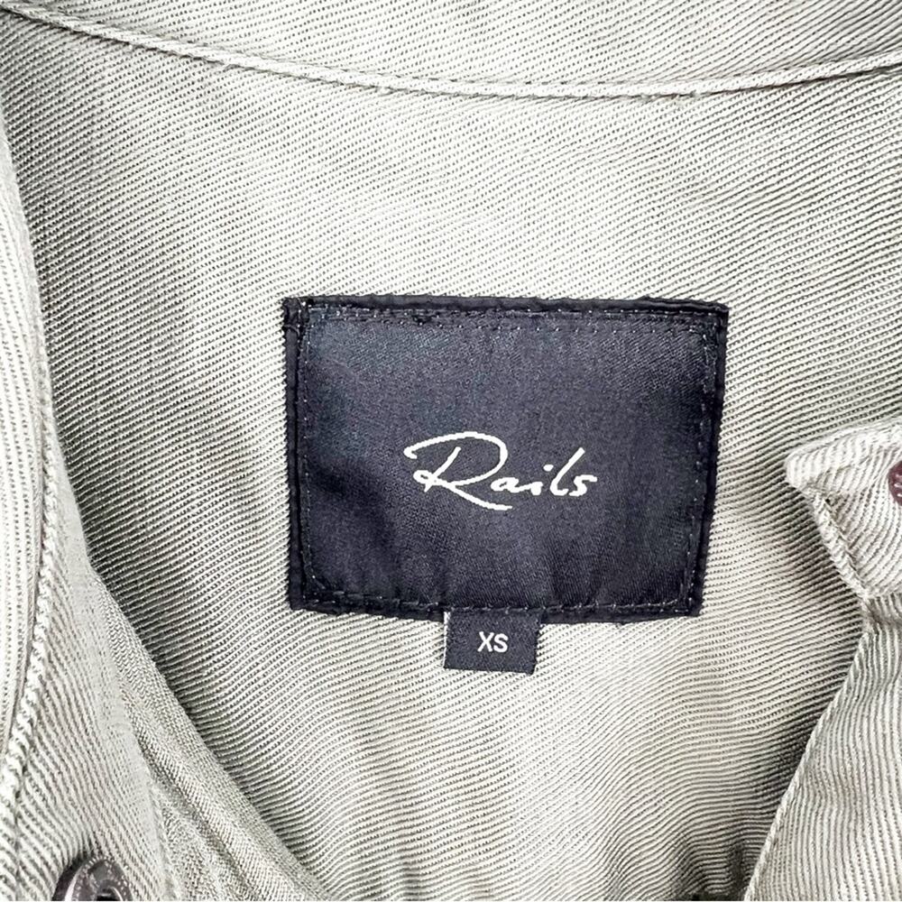 Rails Marcel Star Utility Button Down Top Xs Green - image 6